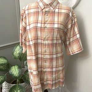 IZOD jeans linen plaid button down